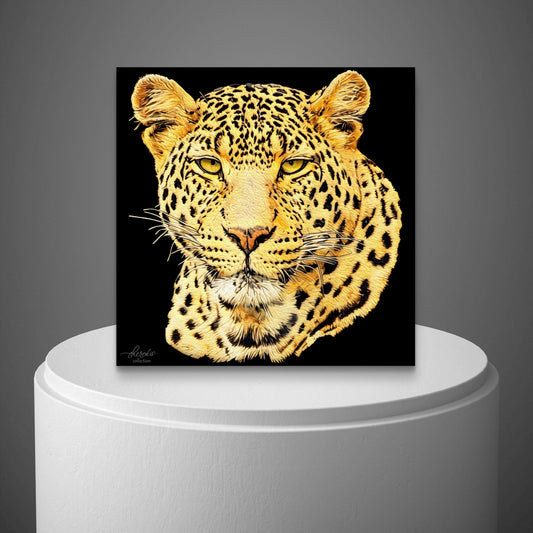 Leopard Fine Art Giclée Matte Black Poster