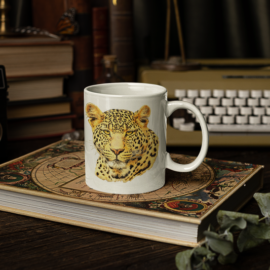 Leopard White Ceramic 11oz Mug
