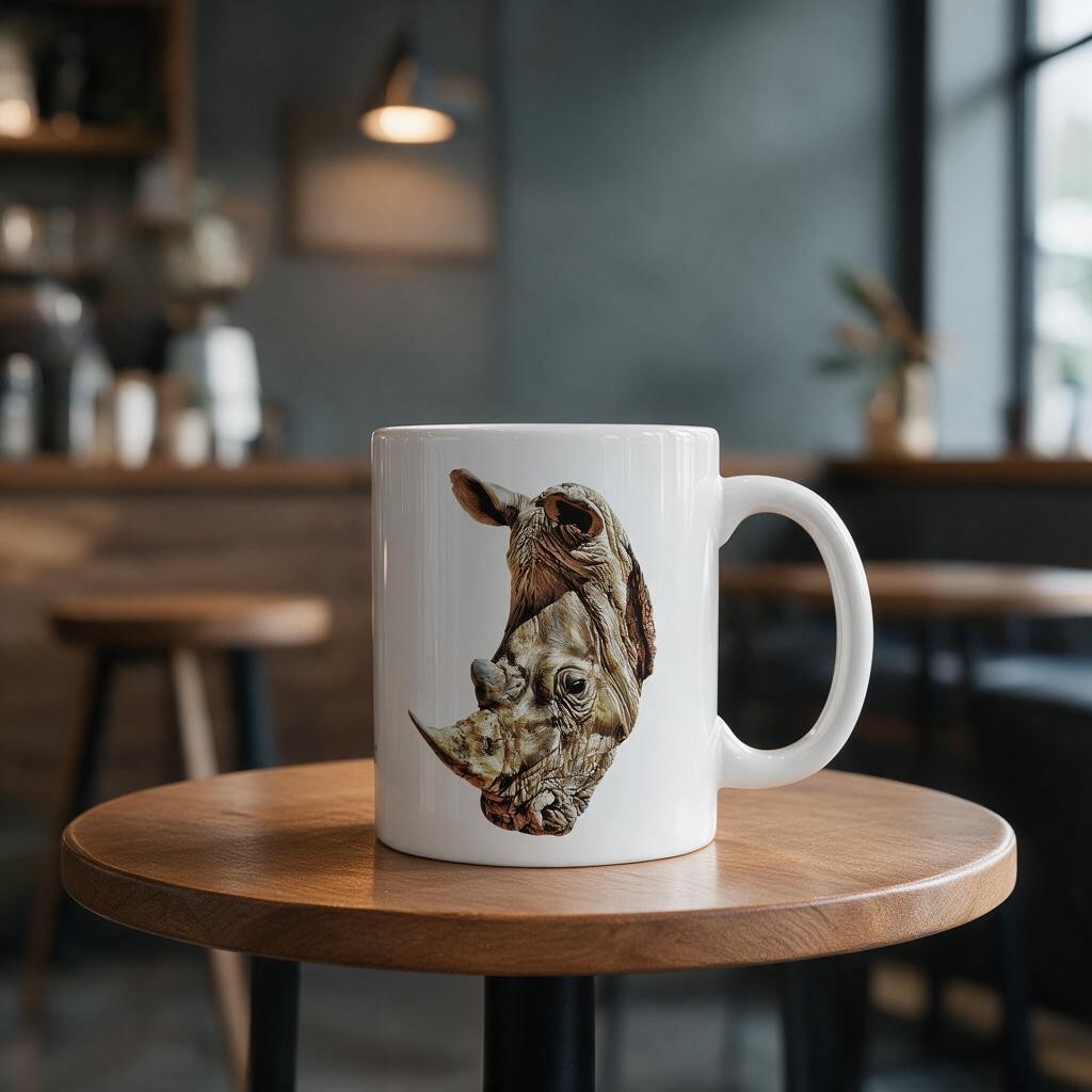 Rhino White Ceramic 11oz Mug