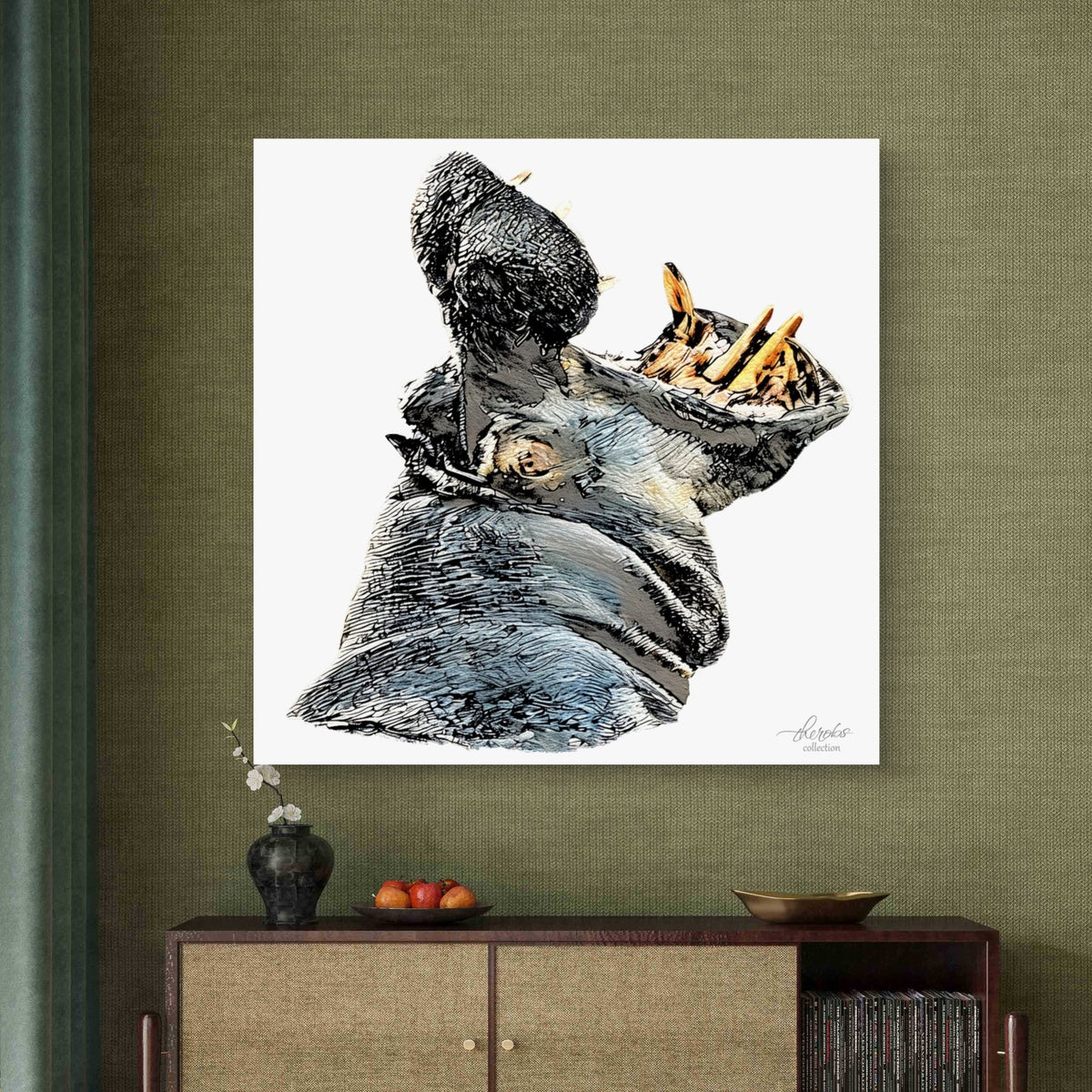Hippo Fine Art Giclée Matte Poster - HD Printing