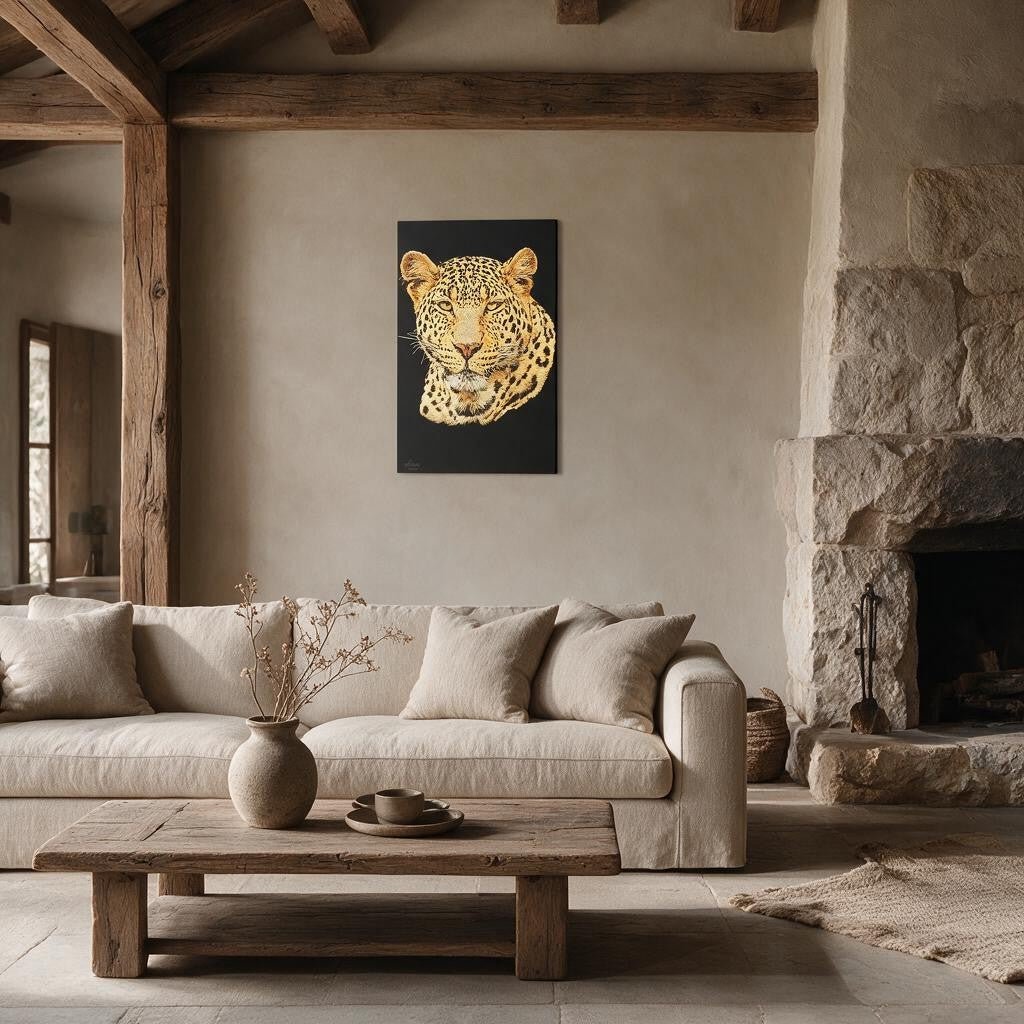 Leopard Fine Art Giclée Matte Black Poster - HD Printing