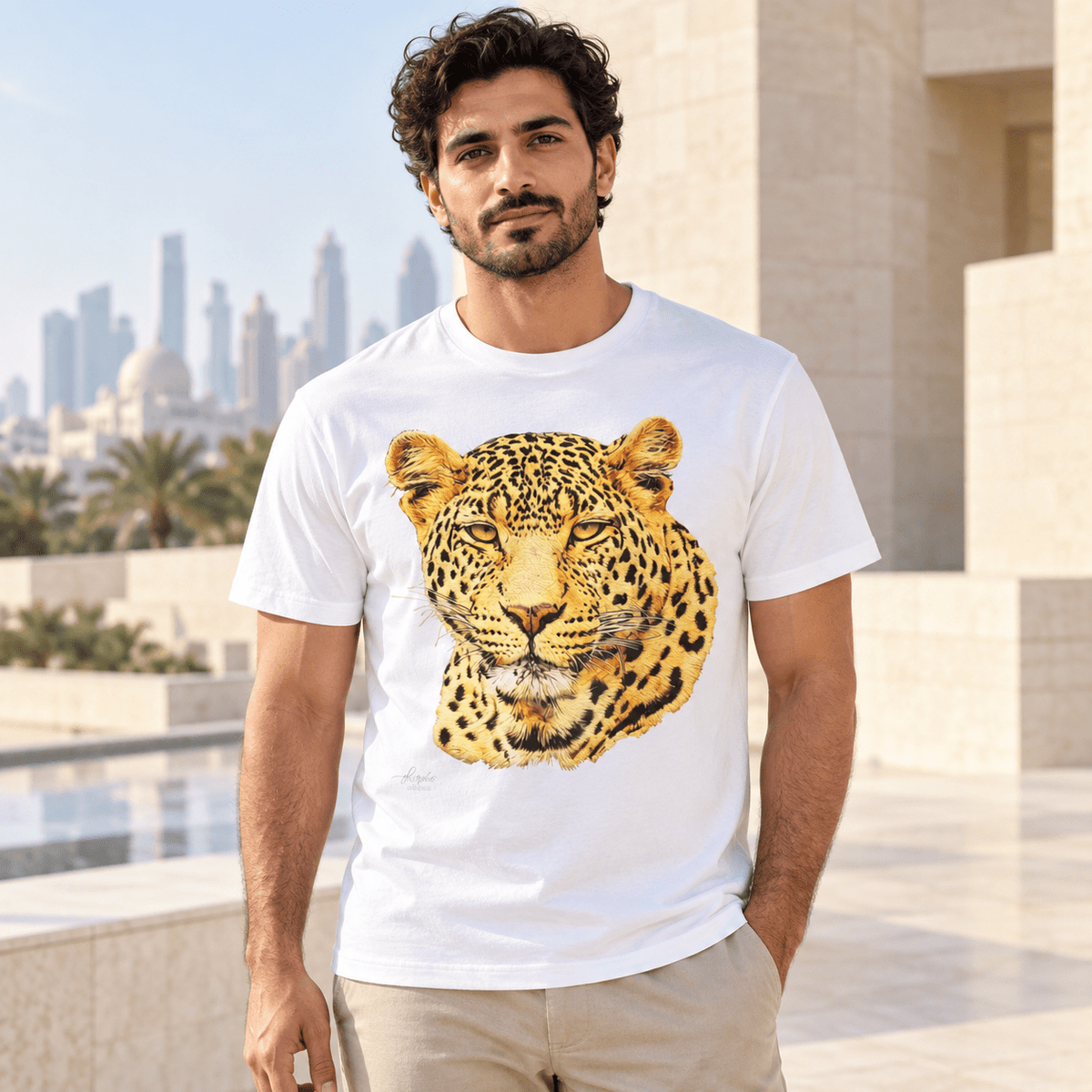Leopard Unisex Cotton T-Shirt - HD Printing