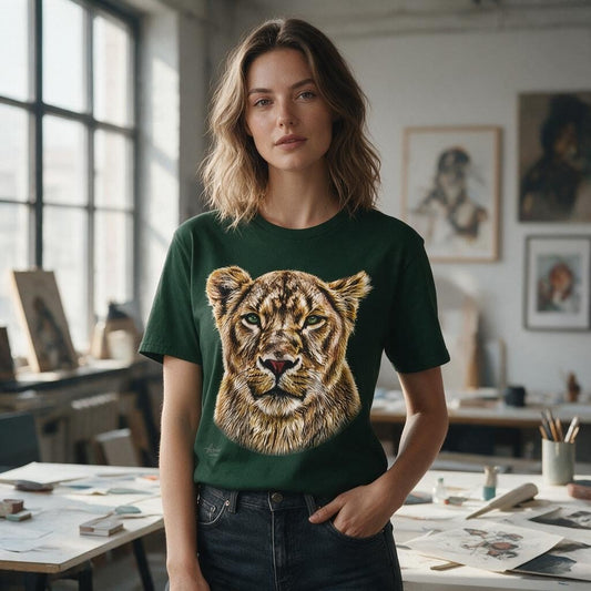 Lioness Unisex Cotton T-Shirt - HD Printing