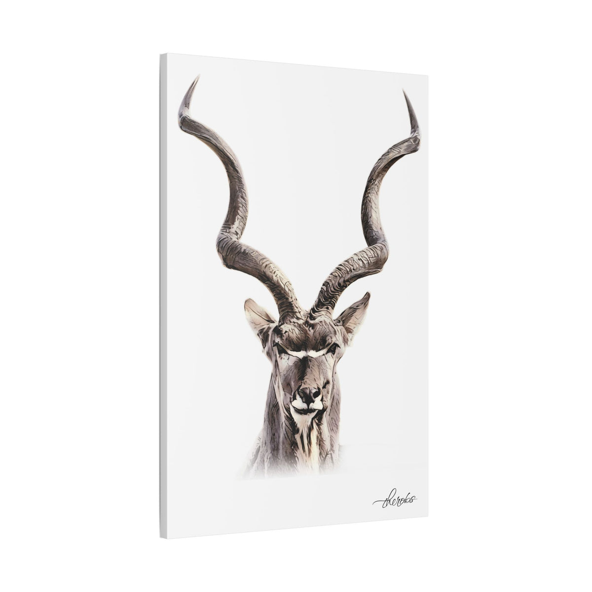Kudu Satin Stretched Canvas Print