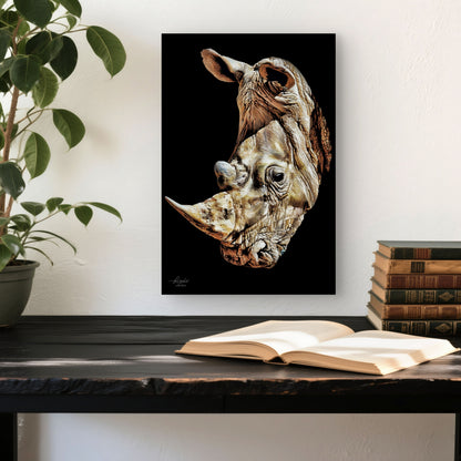 Rhino Fine Art Giclée Matte Black Poster