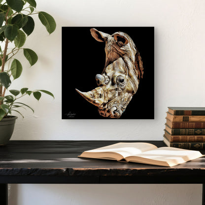Rhino Fine Art Giclée Matte Black Poster