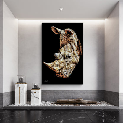Rhino Fine Art Giclée Matte Black Poster