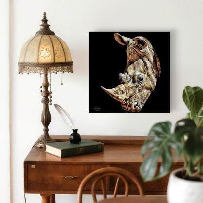 Rhino Fine Art Giclée Matte Black Poster
