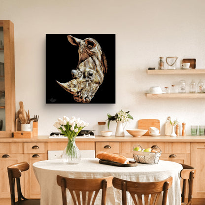 Rhino Fine Art Giclée Matte Black Poster