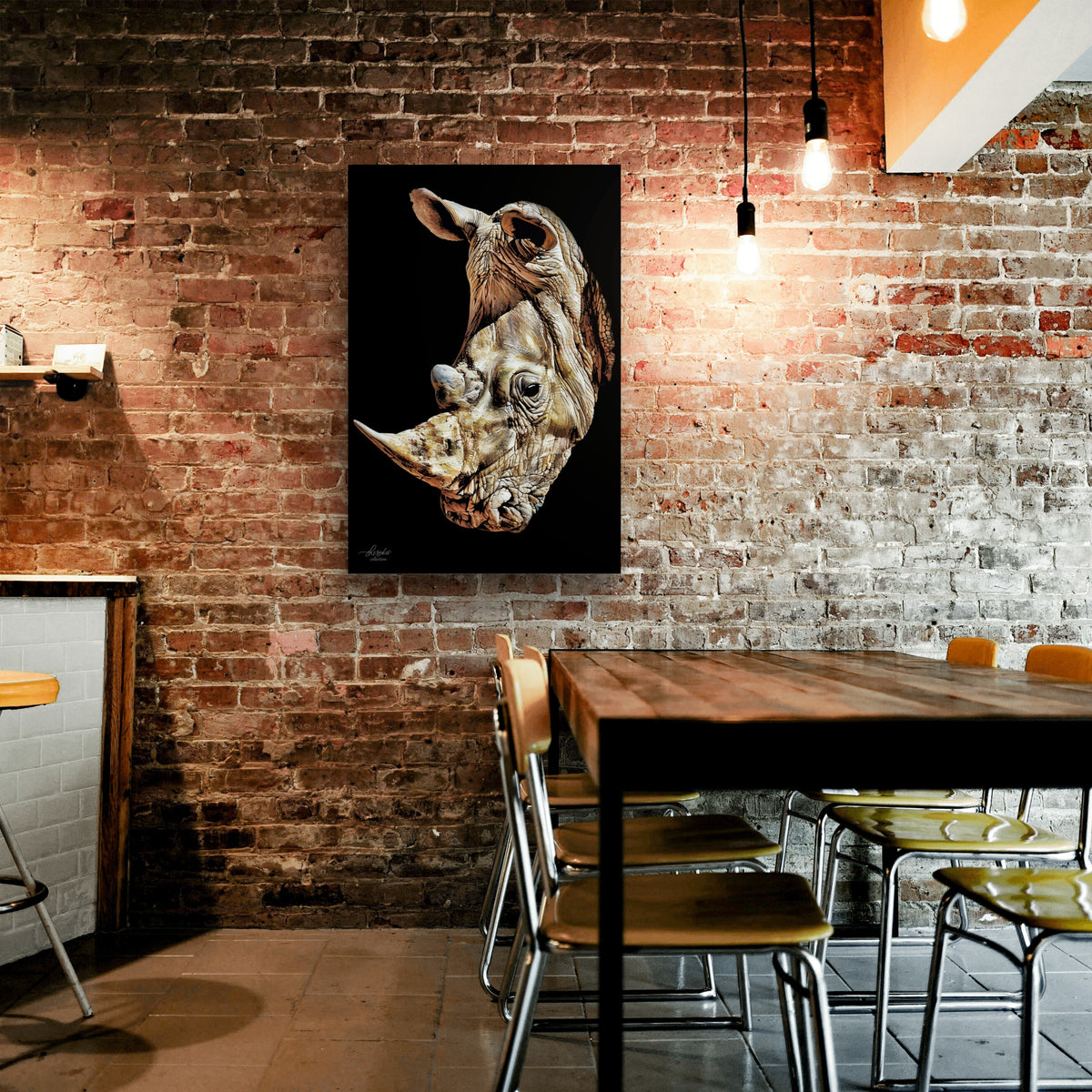 Rhino Fine Art Giclée Matte Black Poster