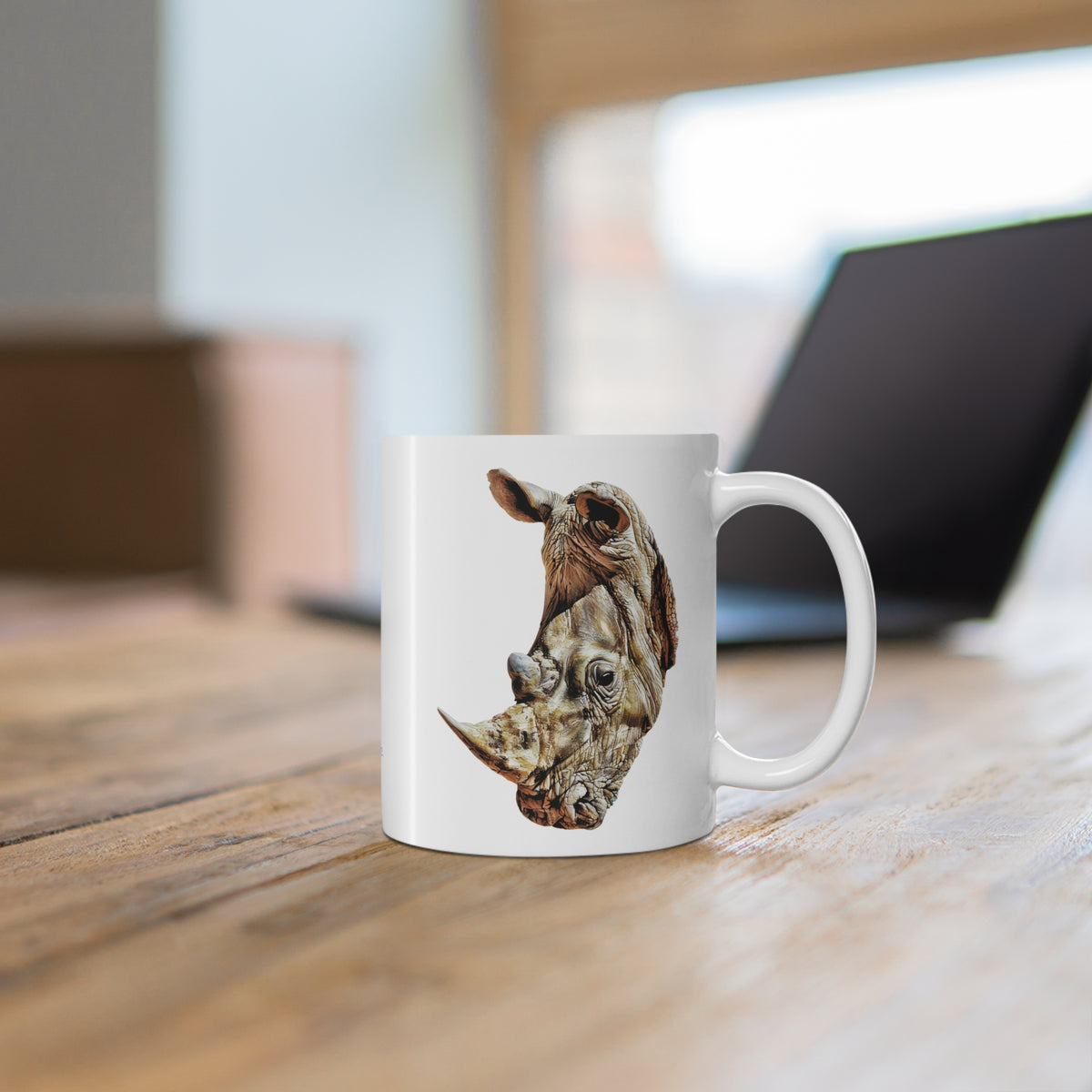Rhino White Ceramic 11oz Mug