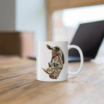 Rhino White Ceramic 11oz Mug