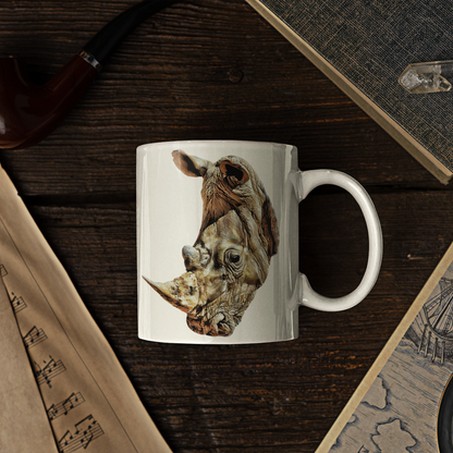 Rhino White Ceramic 11oz Mug