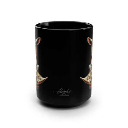 Rhino 15oz Large Black Ceramic Mug