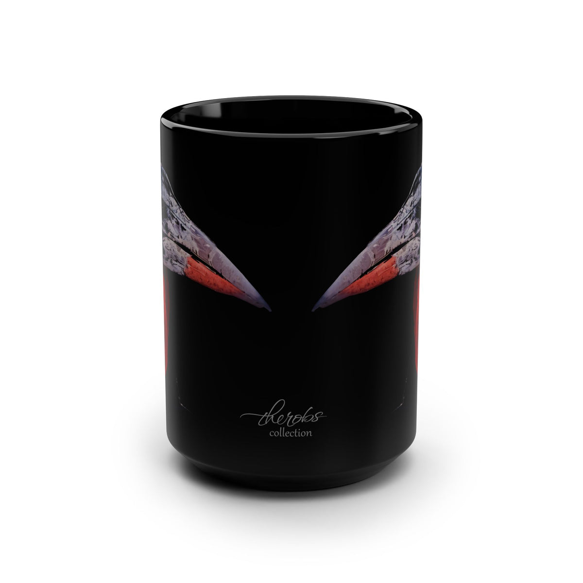 African Hornbill 15oz Large Black Ceramic Mug