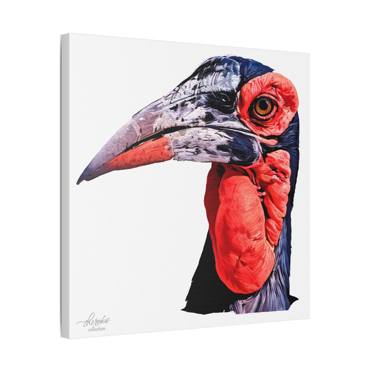 Hornbill Satin Stretched Canvas Print