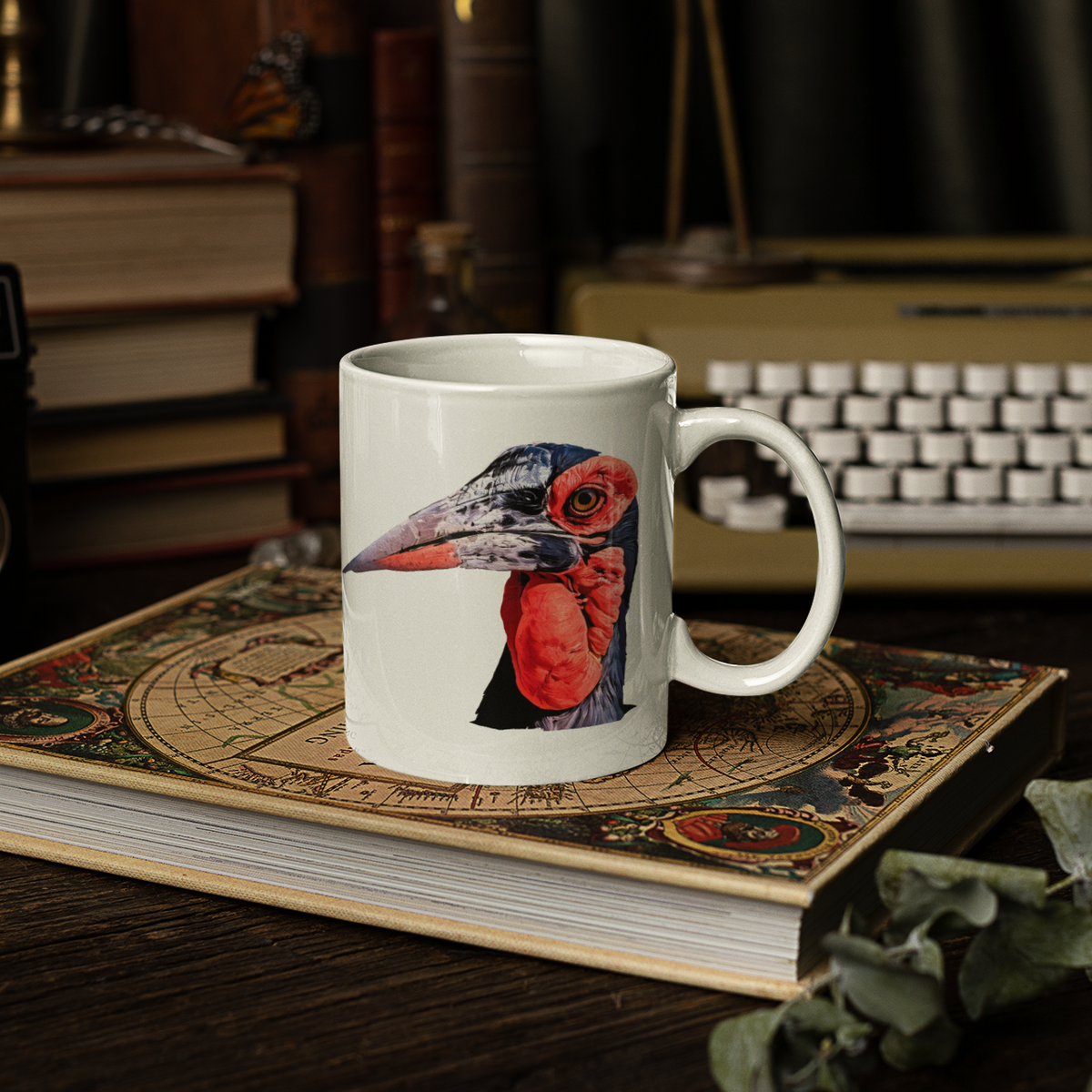 African Hornbill White Ceramic 11oz Mug