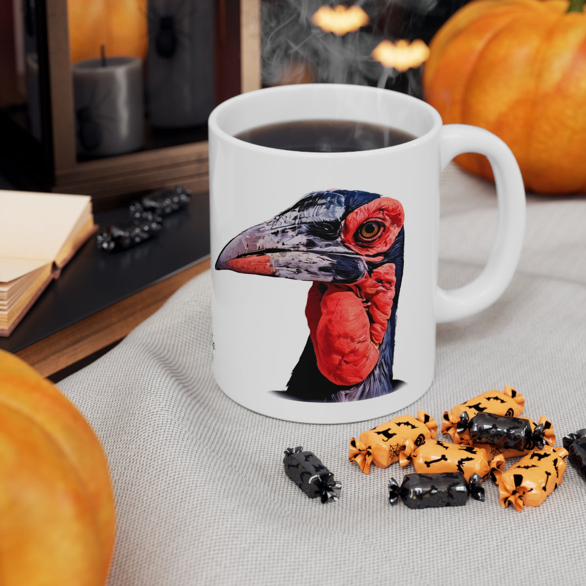 African Hornbill White Ceramic 11oz Mug