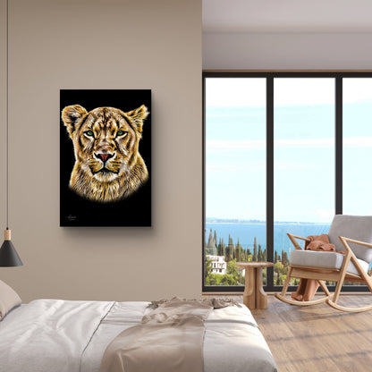 Lioness Fine Art Giclée Matte Black Poster