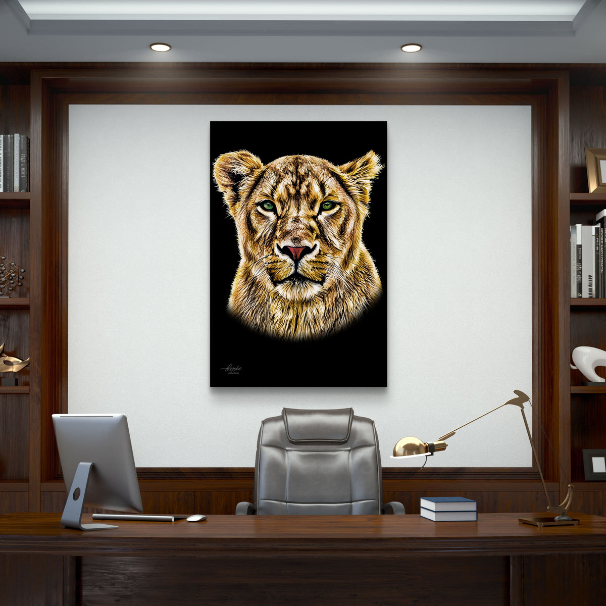 Lioness Fine Art Giclée Matte Black Poster
