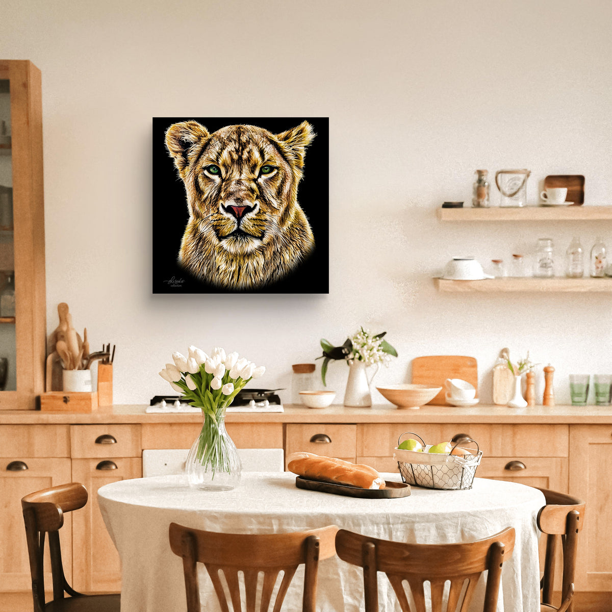 Lioness Fine Art Giclée Matte Black Poster
