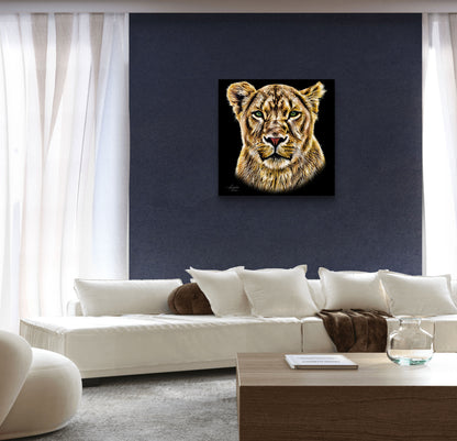 Lioness Fine Art Giclée Matte Black Poster
