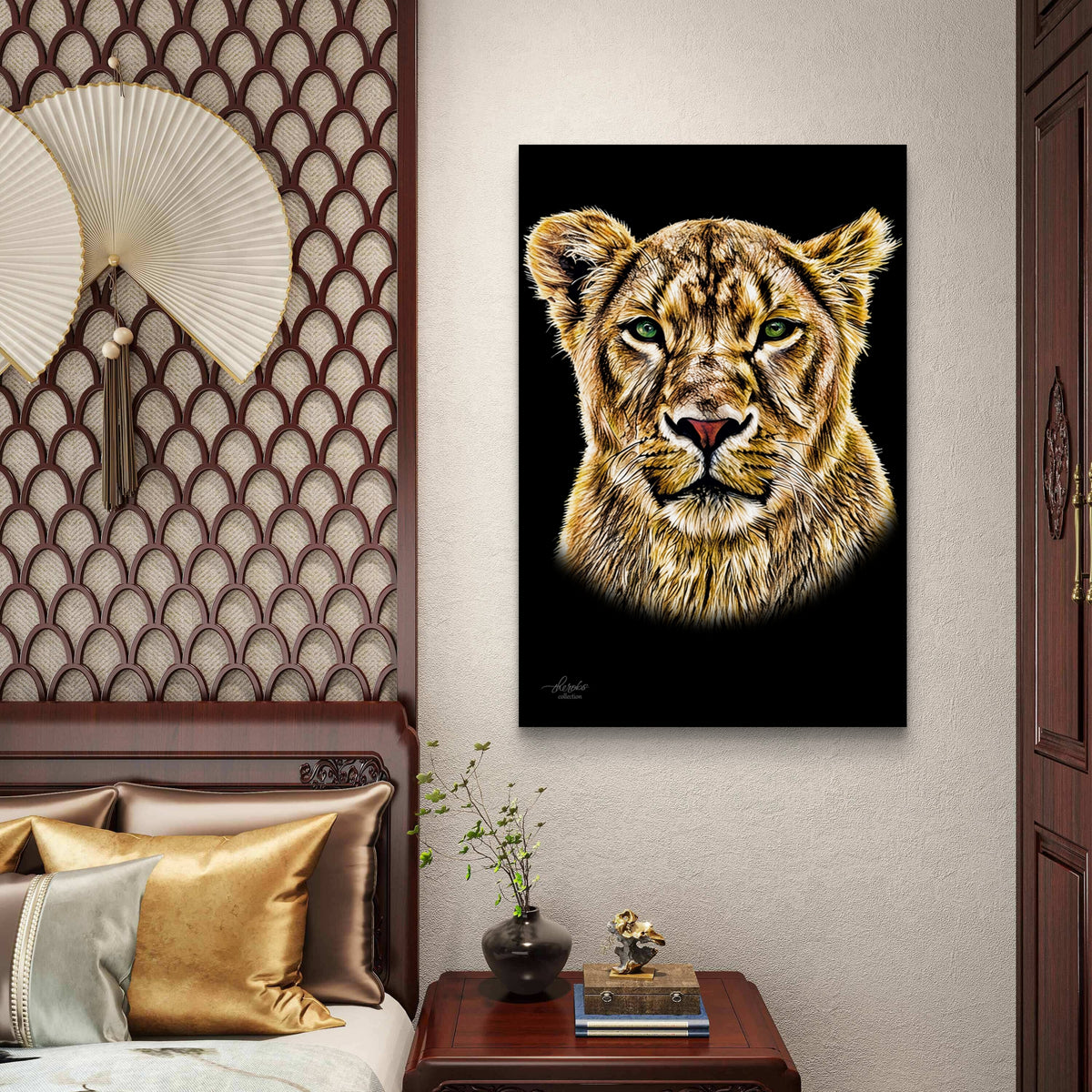 Lioness Fine Art Giclée Matte Black Poster