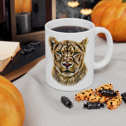Lioness White Ceramic 11oz Mug