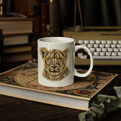 Lioness White Ceramic 11oz Mug