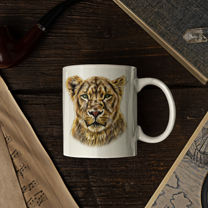 Lioness White Ceramic 11oz Mug