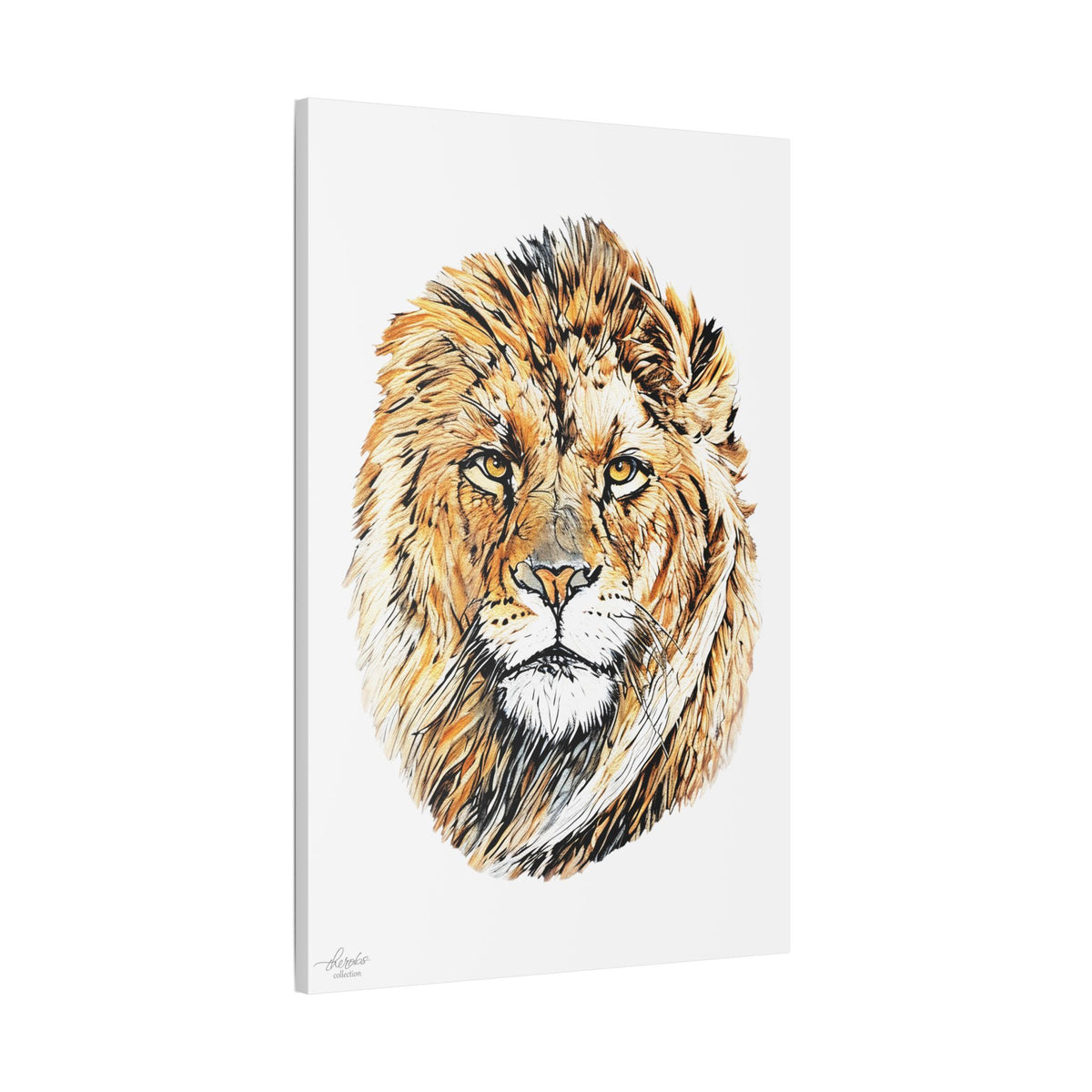 Lion Satin Stretched Canvas Print