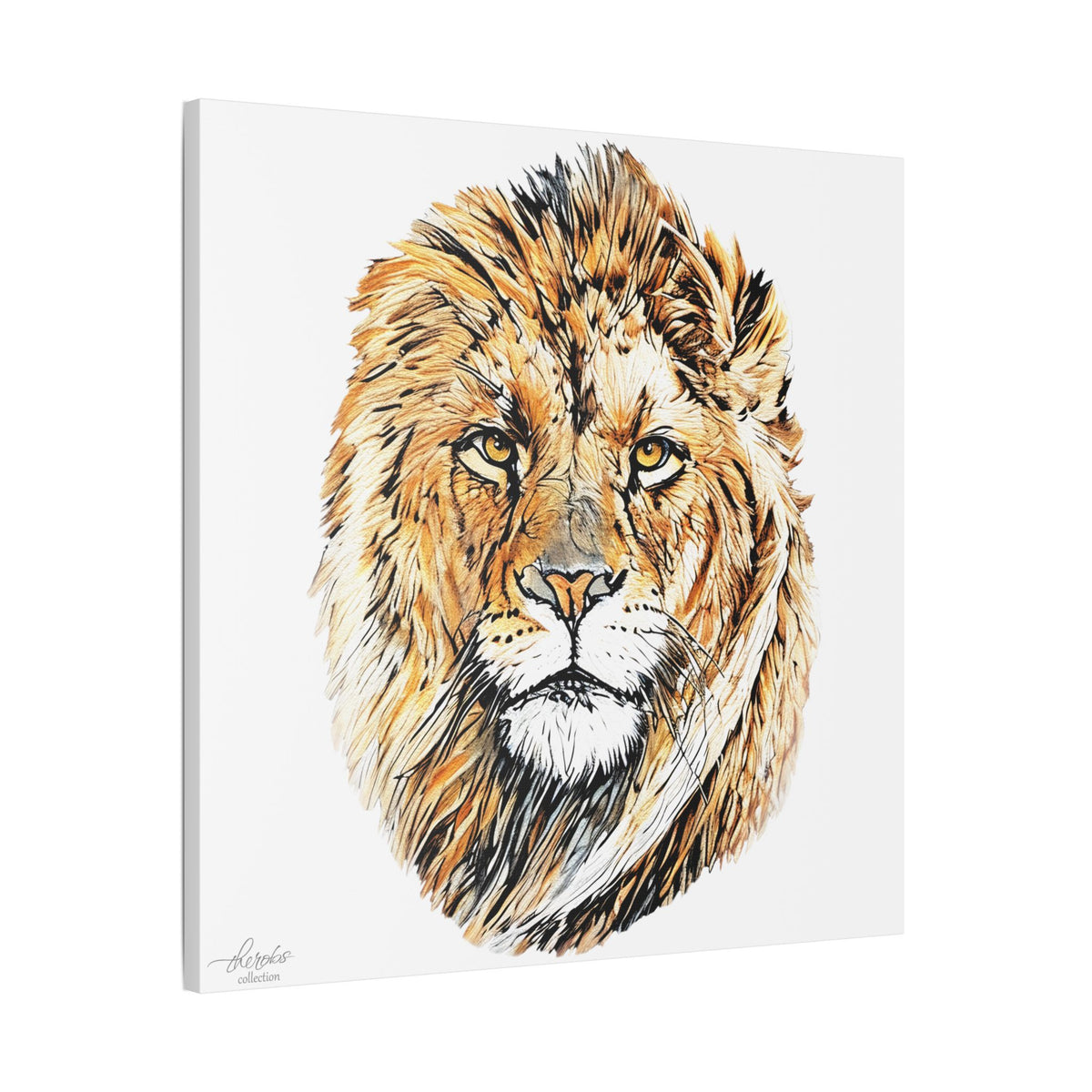 Lion Satin Stretched Canvas Print