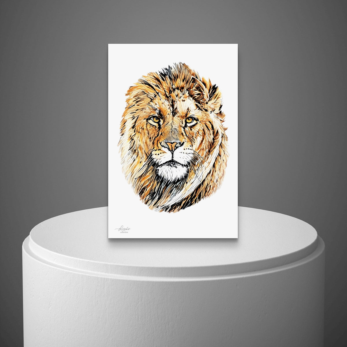 Lion Satin Stretched Canvas Print