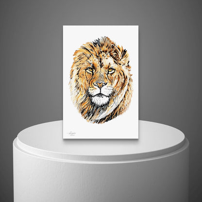 Lion Satin Stretched Canvas Print