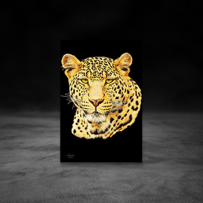 Leopard Fine Art Giclée Matte Black Poster