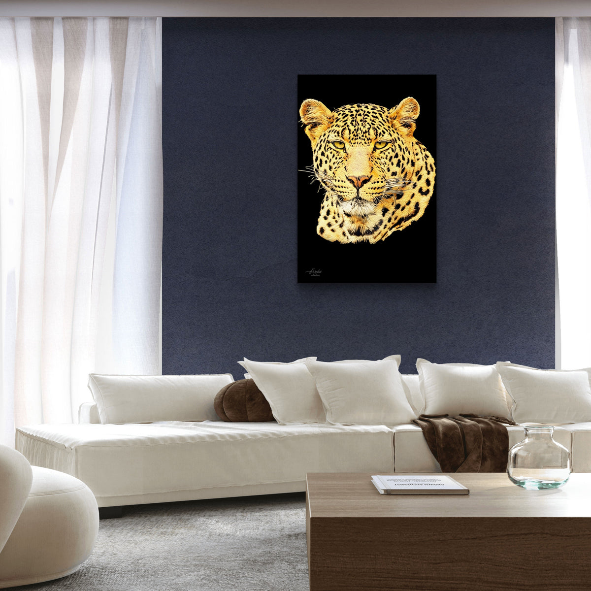 Leopard Fine Art Giclée Matte Black Poster