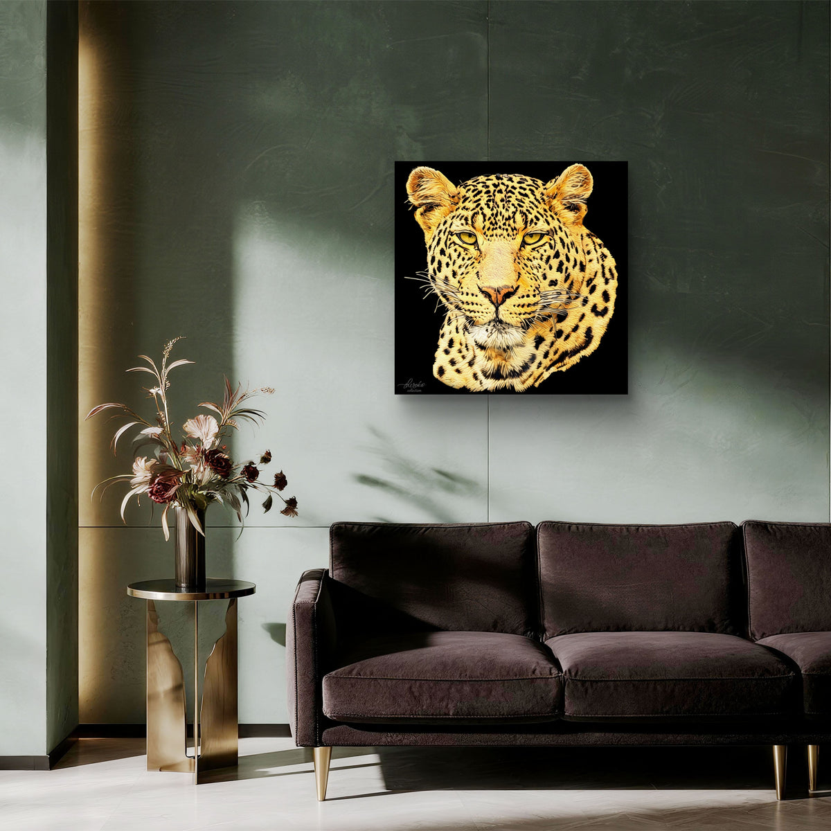 Leopard Fine Art Giclée Matte Black Poster