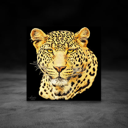 Leopard Fine Art Giclée Matte Black Poster