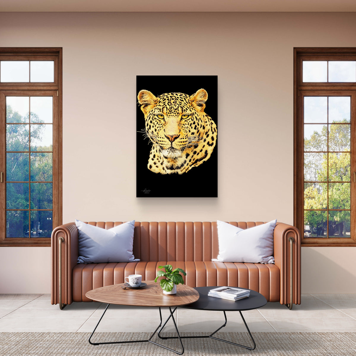 Leopard Fine Art Giclée Matte Black Poster