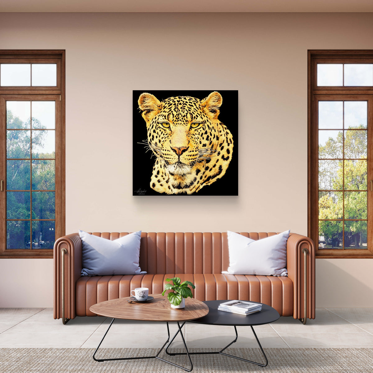 Leopard Fine Art Giclée Matte Black Poster
