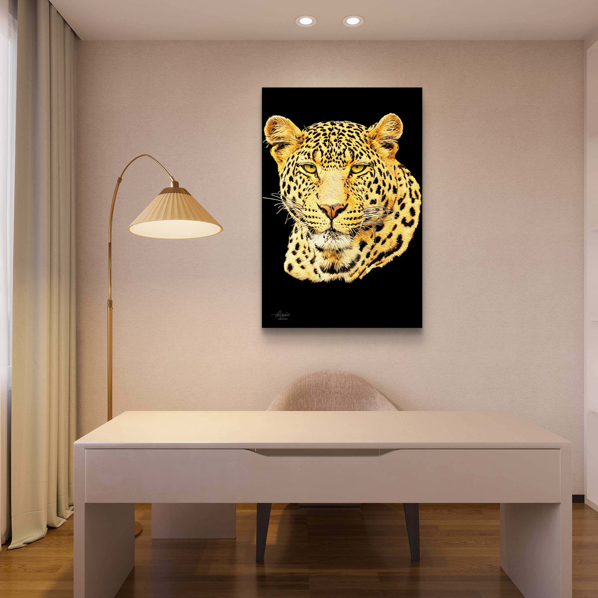 Leopard Fine Art Giclée Matte Black Poster
