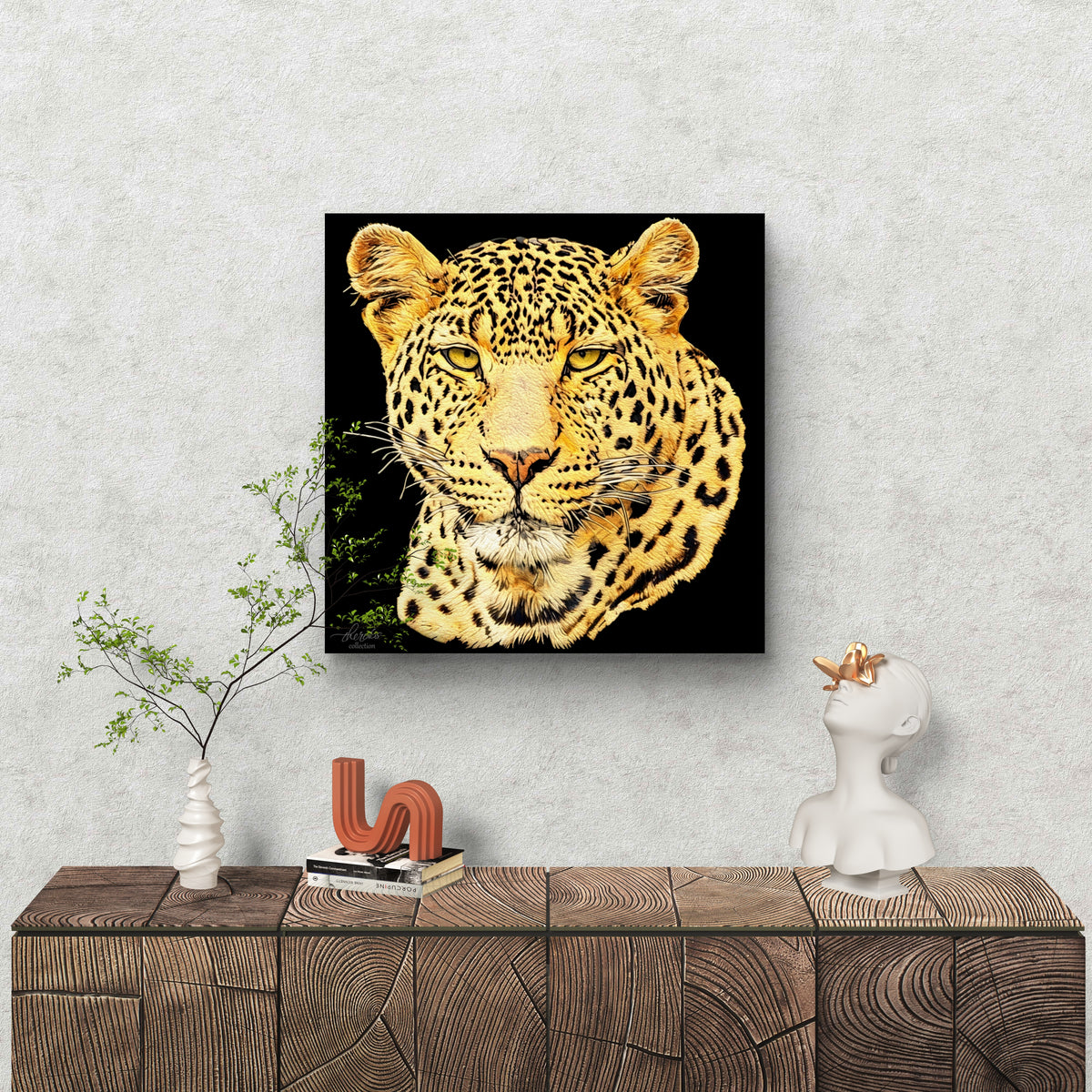 Leopard Fine Art Giclée Matte Black Poster