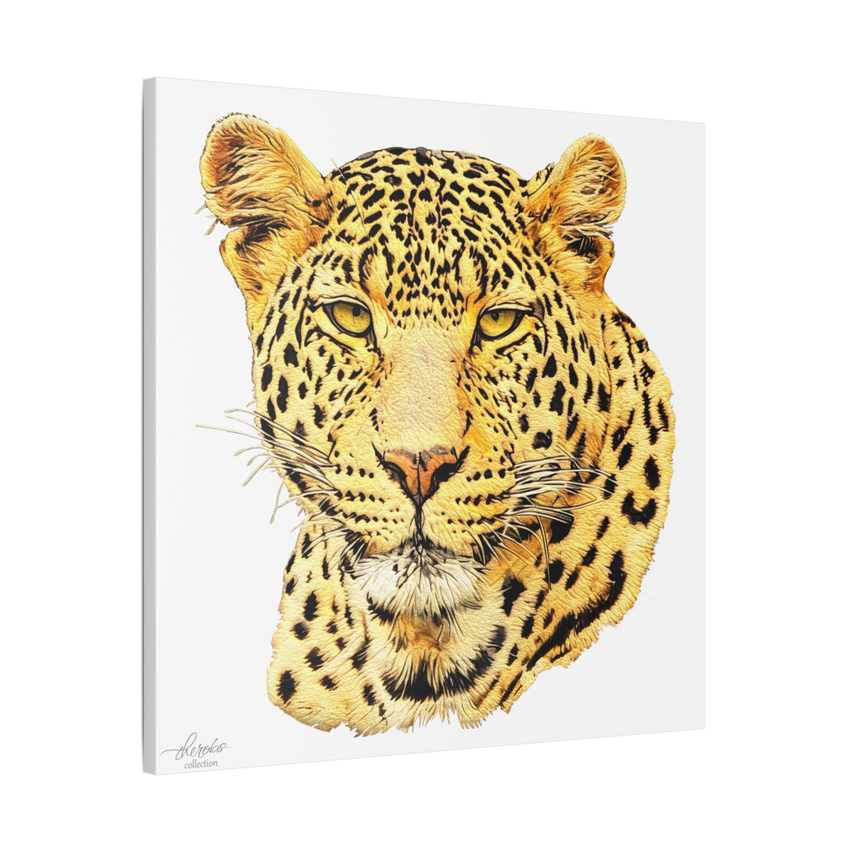Leopard Satin Stretched Canvas Print