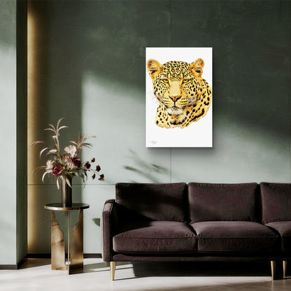 Leopard Satin Stretched Canvas Print