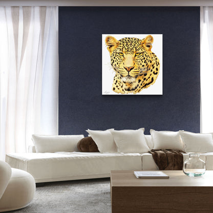 Leopard Satin Stretched Canvas Print