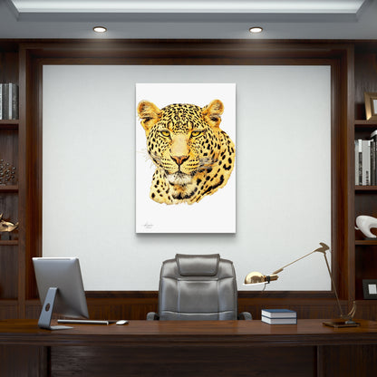 Leopard Satin Stretched Canvas Print