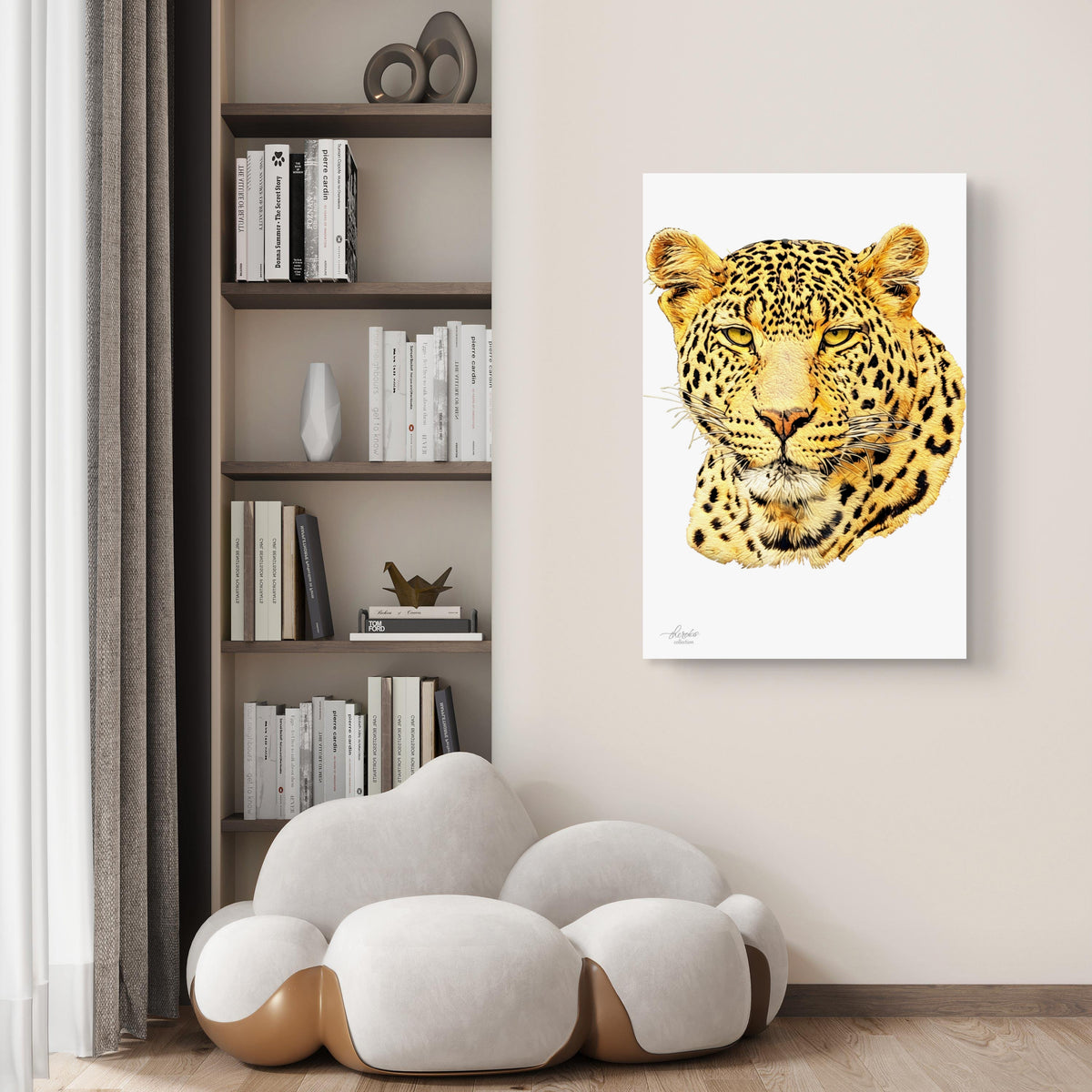 Leopard Satin Stretched Canvas Print