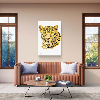 Leopard Satin Stretched Canvas Print