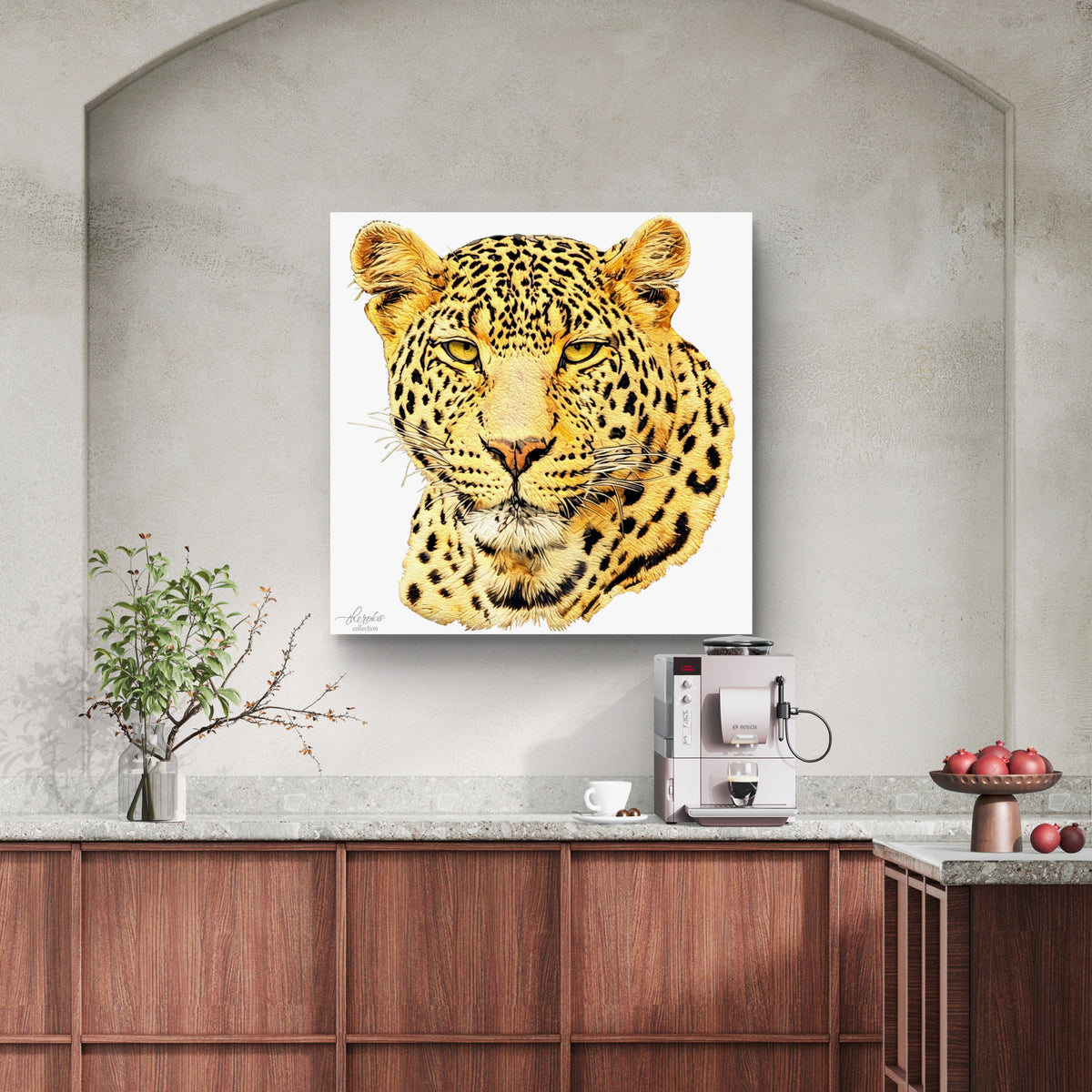 Leopard Satin Stretched Canvas Print