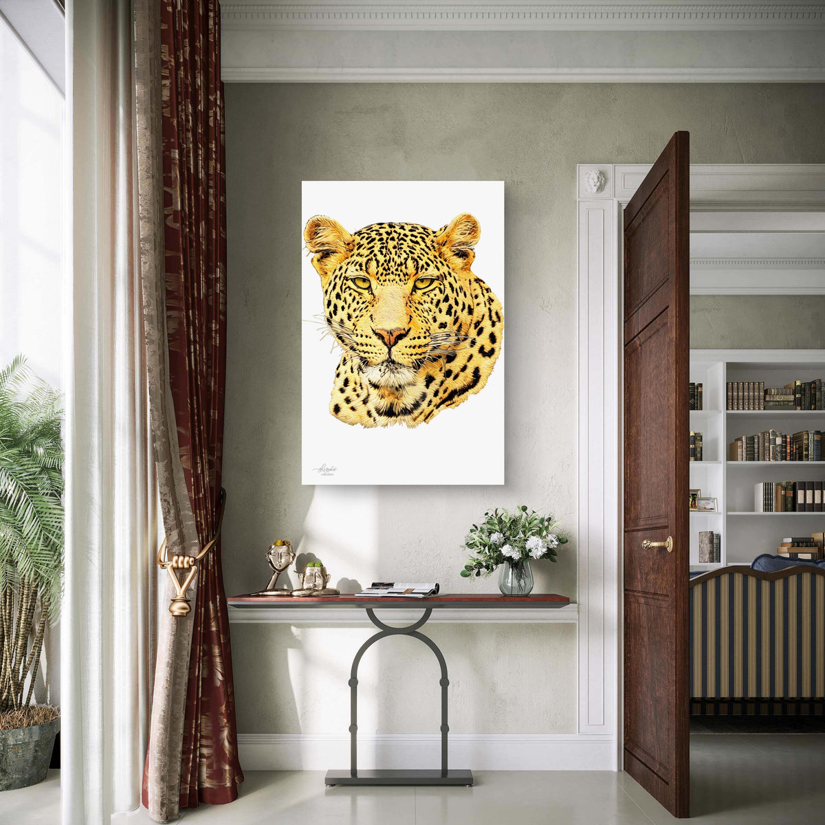 Leopard Satin Stretched Canvas Print
